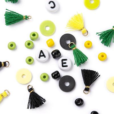 3 Colors 1155Pcs DIY Ghana Jamaican Theme Stretch Bracelets Making Kits DIY-LS0001-22C-1