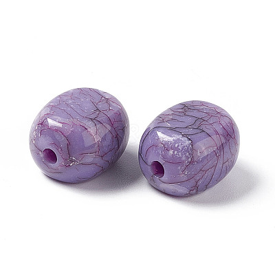Crackle Opaque Acrylic Beads OACR-C006-19-1