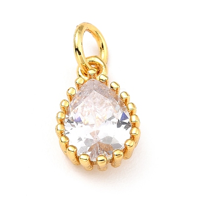 Brass Micro Pave Cubic Zirconia Pendants ZIRC-D120-01G-08-1