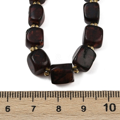 Natural Amber Beaded Necklaces NJEW-L466-02-1