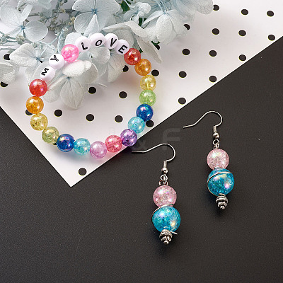 Transparent Crackle Acrylic Beads CACR-TA0001-03-1