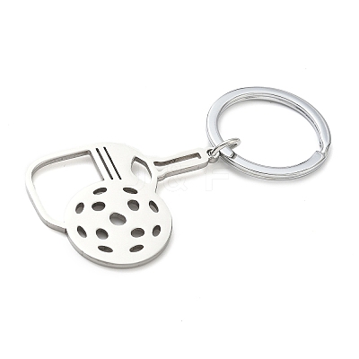 201 Stainless Steel Laser Cut Hollow Paddle Keychains KEYC-H021-02P-1