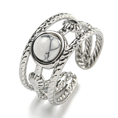 304 Stainless Steel Open Cuff Rings RJEW-C079-14P-1