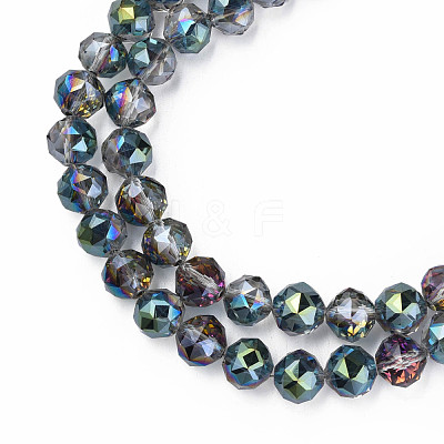Electroplate Transparent Glass Beads Strands EGLA-N002-34A-D02-1