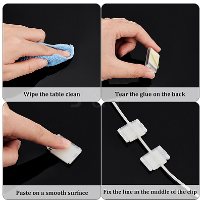 Plastic Cable Management Clips AJEW-WH0250-40-1