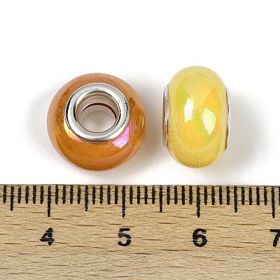 Opaque Resin European Beads RESI-C059-01F-1