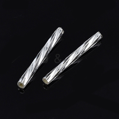 Opaque Glass Twisted Bugle Beads SEED-T005-15-B01-1