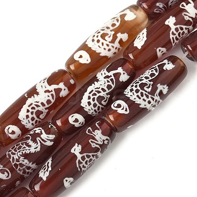 Rice Shape Tibetan Style dZi Beads Strands G-A269-A02-01-1
