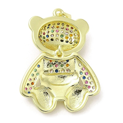 Brass with Cubic Zirconia Pendants KK-K340-01G-1