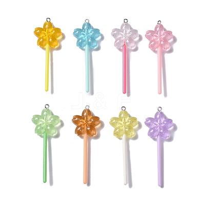 Luminous Translucent Resin Big Pendants RESI-D057-09-1