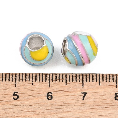 Brass Enamel European Beads KK-CBA6818-11P-1