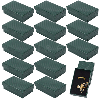 15Pcs Rhombus Textured Cardboard Jewelry Boxes CBOX-DJ0001-03B-1