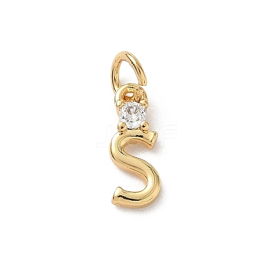 Brass Pave Clear Cubic Zirconia Charms KK-A273-01G-S-1