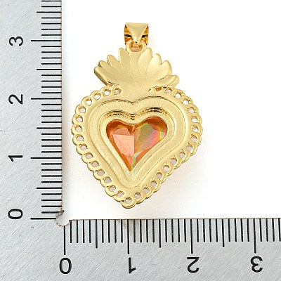 Rack Plating Brass Pendants ZIRC-L100-163G-1