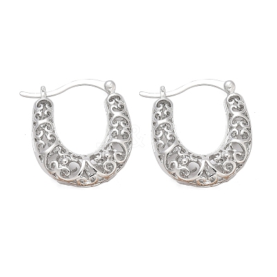 Brass Hoop Earrings for Women EJEW-G436-01P-1