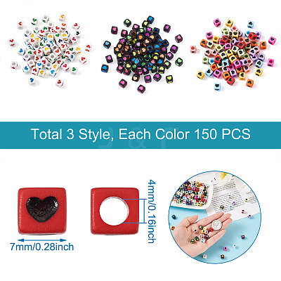 450Pcs 3 Style Opaque Acrylic Beads OACR-CW0001-02-1