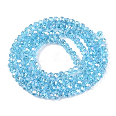 Electroplate Glass Beads Strands EGLA-A044-T2mm-B08-1