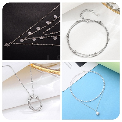 1M Rhodium Plated 925 Sterling Silver Curb Chains STER-BBC0007-95-1