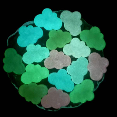 40pcs 4 Colors Luminous Transparent Resin Cabochons RESI-SC0006-58-1
