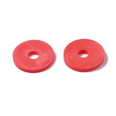 Flat Round Handmade Polymer Clay Beads CLAY-R067-12mm-30-1