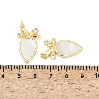 Brass Micro Pave Cubic Zirconia Pendants KK-U058-32G-1
