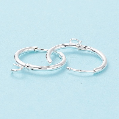201 Stainless Steel Huggie Hoop Earring Findings STAS-P283-01P-S-1