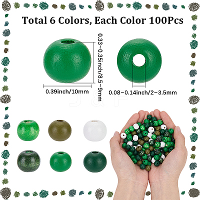 600Pcs 6 Colors Dyed Natural Wood Beads WOOD-SC0002-36-1