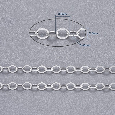 Brass Flat Oval Cable Chains CHC029Y-S-1