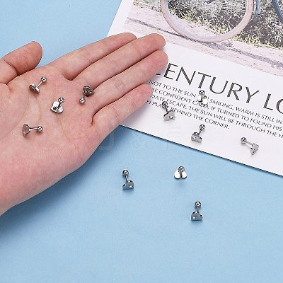Tarnish Resistant 201 Stainless Steel Barbell Cartilage Earrings LS-EJEW-R147-36-1