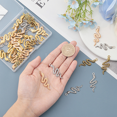40Pcs 4 Styles Zinc Alloy Pendants PALLOY-CA0002-47-1