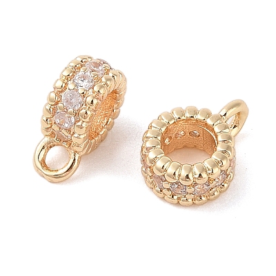 Brass Pave Clear Cubic Zirconia Beads LS-KK-N256-08G-A-1