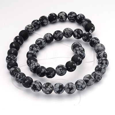 Natural Snowflake Obsidian Gemstone Beads X-G-J338-03-8mm-1