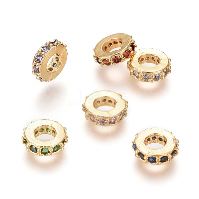 Golden Plated Brass Micro Pave Cubic Zirconia Ling Rings ZIRC-D118-08-6mm-G-1