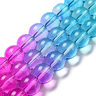 Dyed & Heated Synthetic Quartz Beads Strands G-P502-01C-04-1