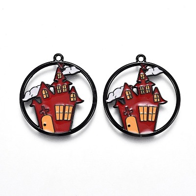 Halloween Theme Alloy Enamel Pendants ENAM-J649-12B-01-1
