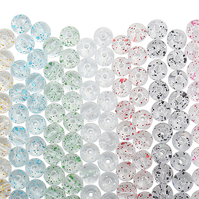 350Pcs 7 Colors Transparent Acrylic Beads MACR-PA0001-26-1
