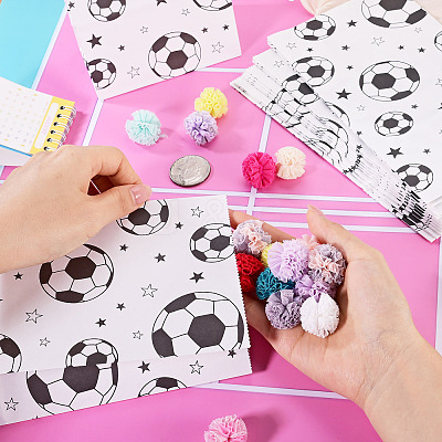 15Pcs Football Pattern Paper Bakery Bags ABAG-TA0002-32B-1