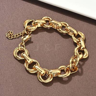 304 Stainless Steel Rolo Chain Bracelets for Women BJEW-S176-01G-A-1
