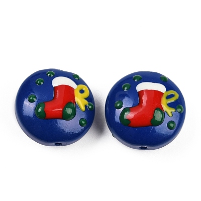 Christmas Handmade Lampwork Enamel Beads X1-LAMP-C020-03F-1