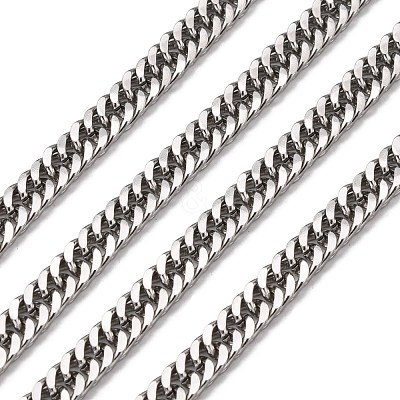Tarnish Resistant Men's Jewelry Making 304 Stainless Steel Double Link Curb Chains CHS-A003C-1.2mm-1