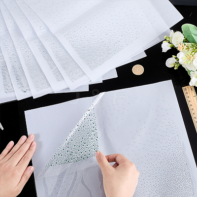 14Pcs Glass Rhinestone HTV Transfer Vinyl Sheets DIY-FG0010-29C-1
