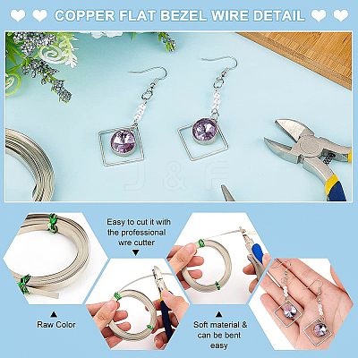 Copper Flat Bezel Wire CWIR-WH0016-02C-1