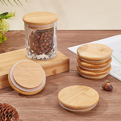 Bamboo Bottle Caps AJEW-WH0270-206-1