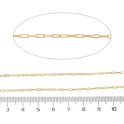 Rack Plating 925 Sterling Silver Paperclip Chains STER-P064-02G-1