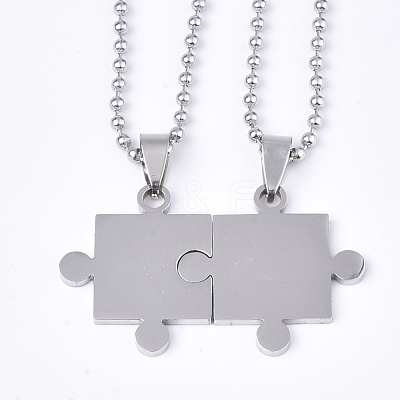 Non-Tarnish Valentine's Day Theme 304 Stainless Steel Pendants Necklaces STAS-S079-97-1