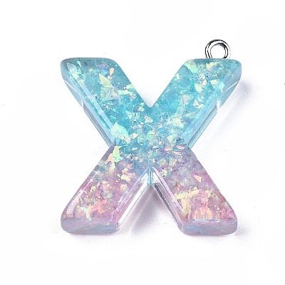 Transparent Epoxy Resin Pendants CRES-S364-002X-1