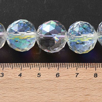 Transparent Electroplate Glass Beads Strands EGLA-N002-34G-H01-1
