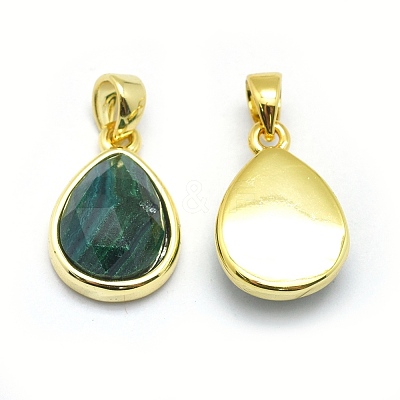 Natural Malachite Pendants G-O176J-01G-1