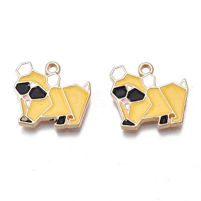 Rack Plating Alloy Enamel Pendants ENAM-S122-90-1