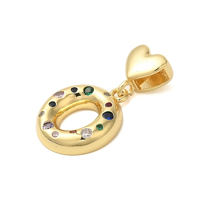 Rack Plating Brass Micro Pave Clear Cubic Zirconia Perdants KK-C067-12G-O-1